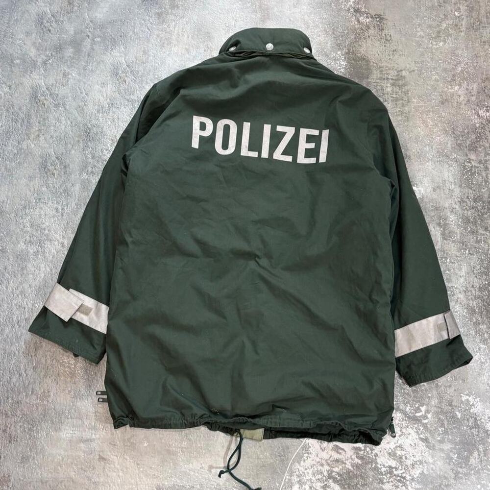 Vintage 90s German Police Jacket. Polizei Green 3M Size Large
